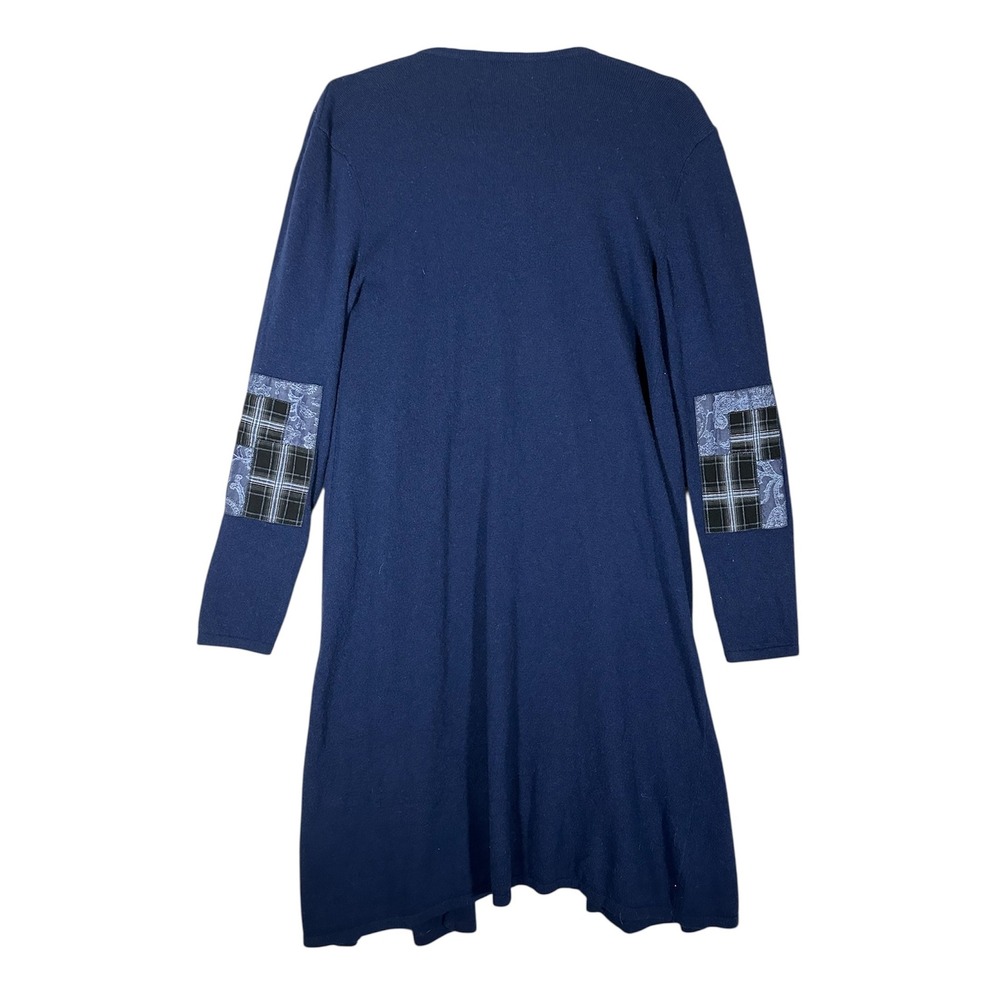 Sundance Longline‎ Open Front Cardigan Sweater Sz M Patchwork Elbow Patches Boho